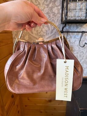 Madison West Croc Embossed Top Handle Crossbody NWT